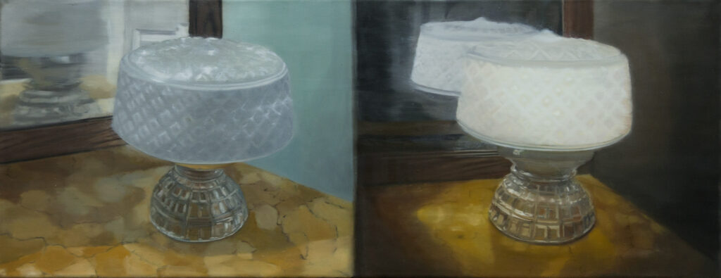luz prendida y apagada, 2018, oleo sobre tela, 50 x 120 cm