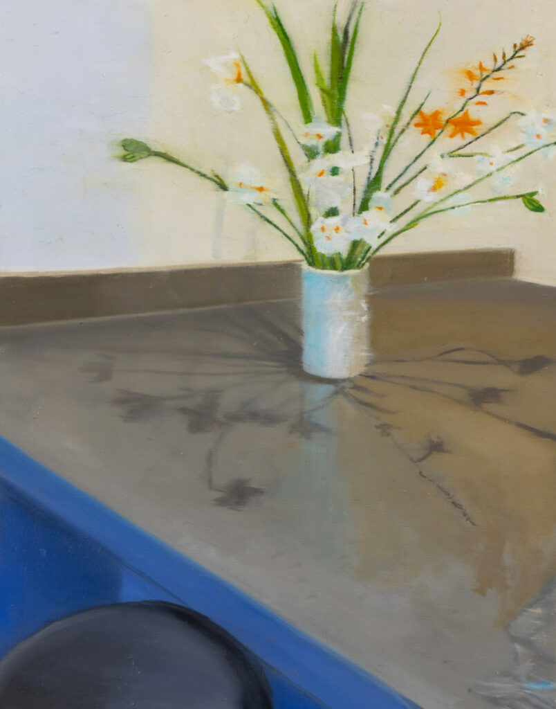 vaso con flores silvestres, 2025, oleo sobre tela, 60 x 50 cm