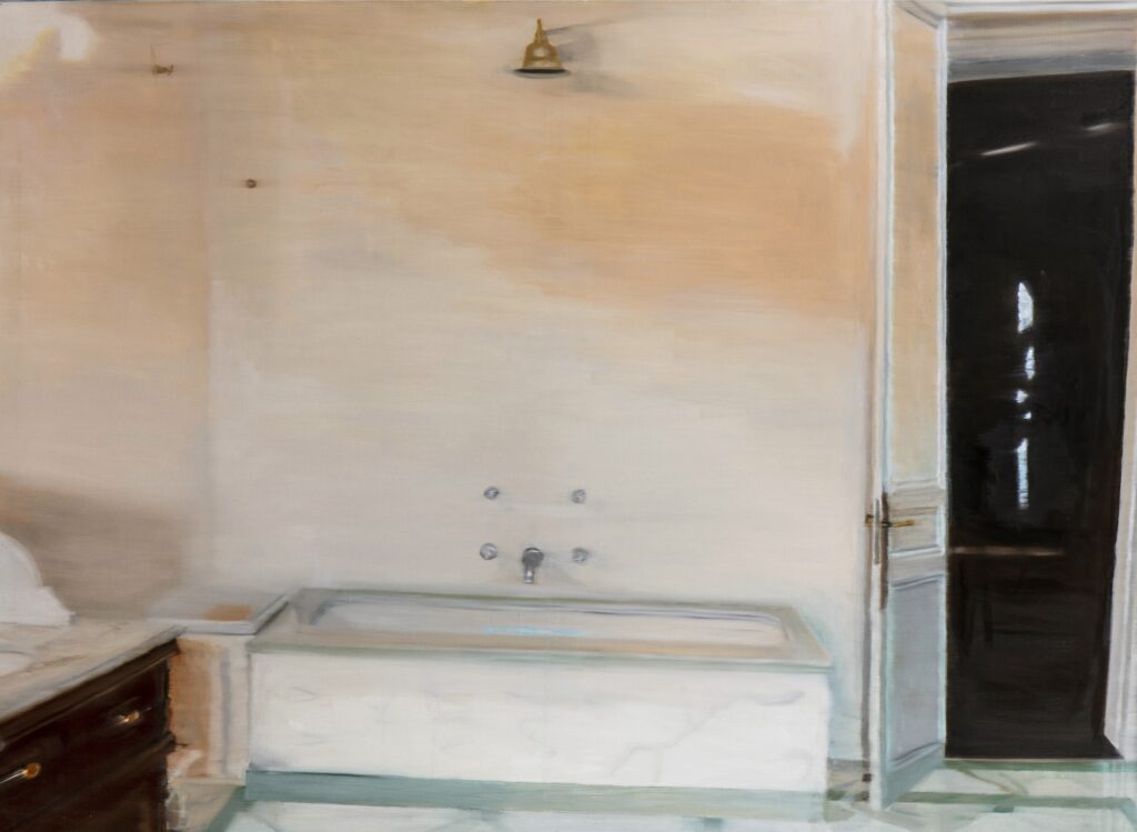 la bañadera, 2020, oleo sobre tela, 110 x 150 cm, 2do premio uadeartes visuales