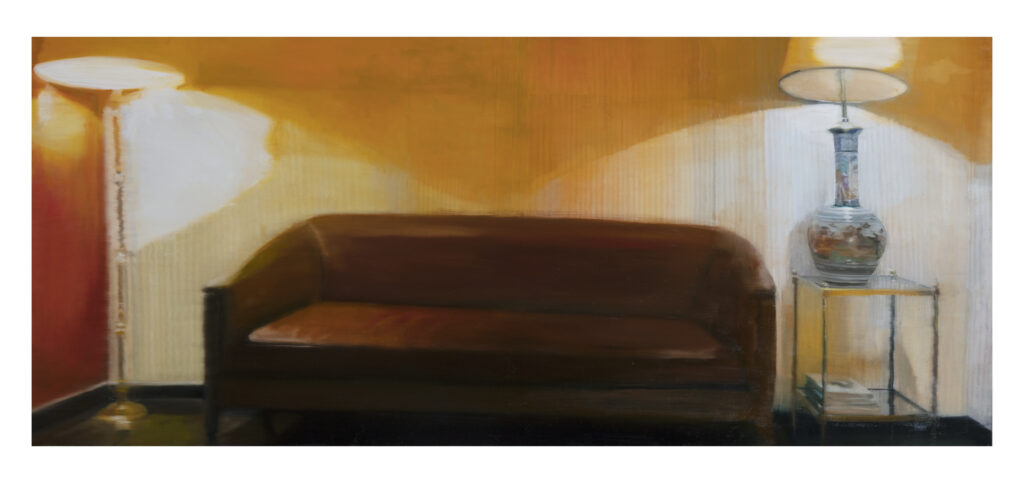 la sala de espera, 2020, oleo sobre tela, 50 x 120 cm