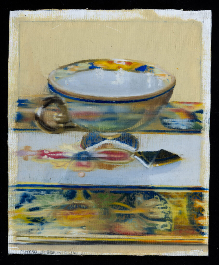 tacita japonesa 4, 2024, 23 x 20 cm, oleo sobre tela suelta