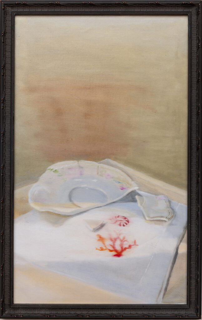 El Platito De Porcelana 2026 60 X 40cm Oleo Sobre Tela Y Marco Antiguo 647x1024