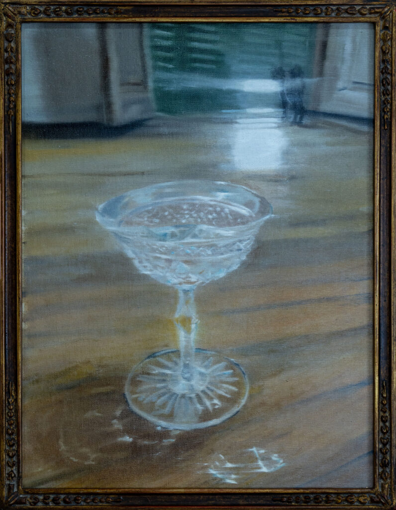 la copa de baccarat, 46 x 35 cm, óleo sobre tela y marco dorado