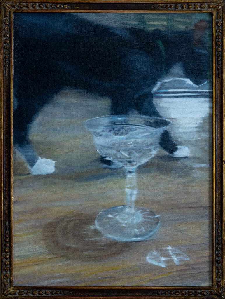 la copa de baccarat, 48 x 35 cm, óleo sobre tela y marco dorado